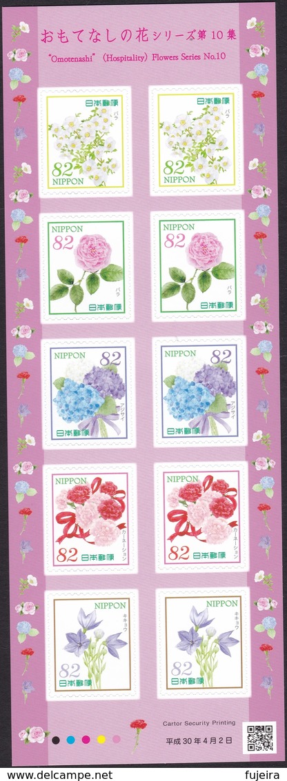 (ja1053) Japan 2018 Hospitality Flowers No.10 82y MNH - Neufs