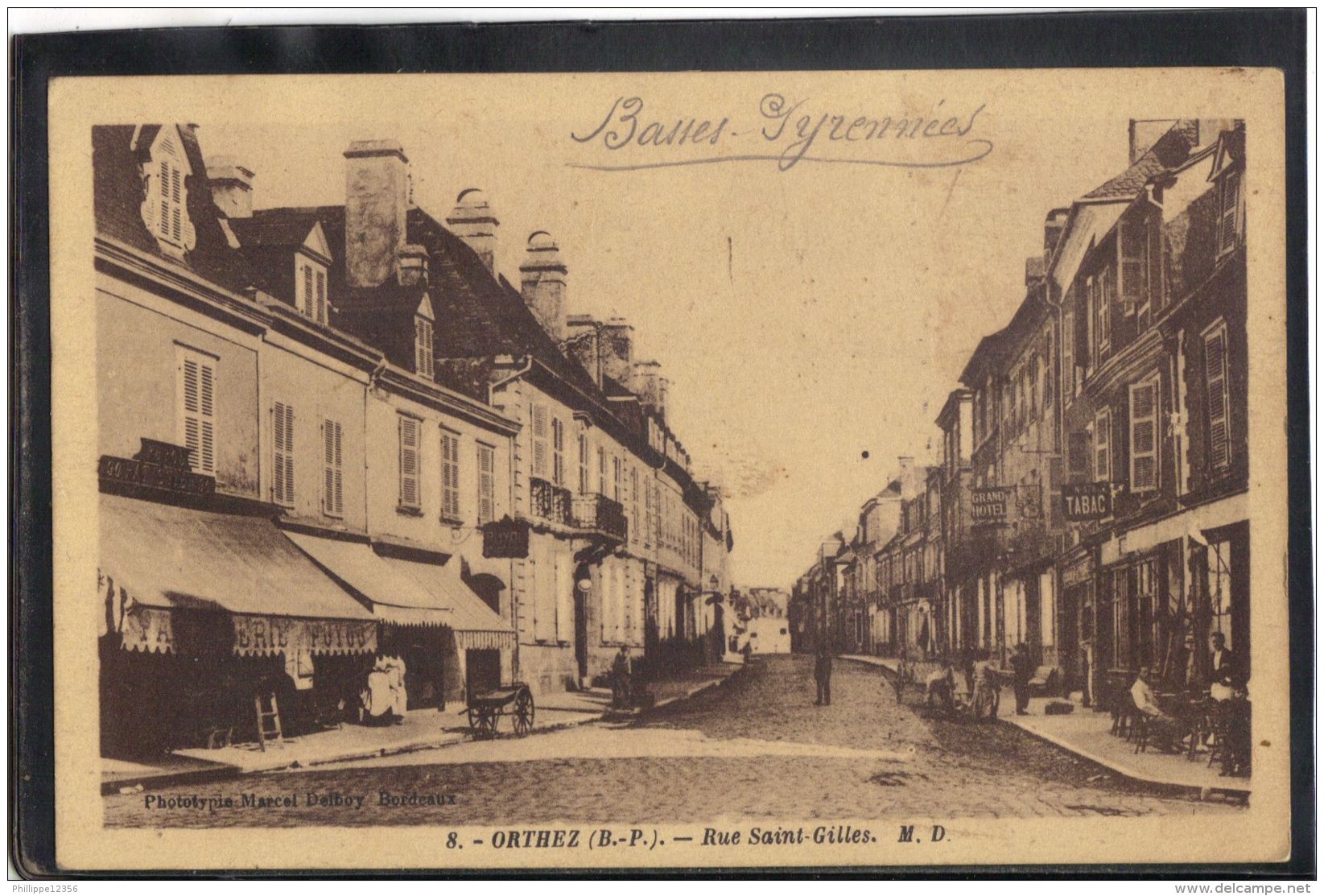 64182 . ORTHEZ . RUE SAINT GILLES . M.D  . (recto/verso)   ANIMATION . COMMERCES - Orthez