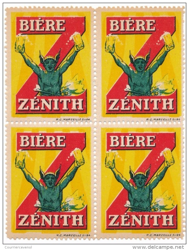 FRANCE - Vignettes Publicitaires "Bière Zénith" - Bloc De 4 - Other & Unclassified