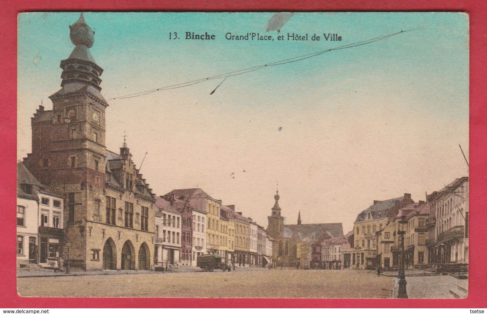 Binche - Grand'Place Et Hôtel De Ville ... Colorisée - 1933 ( Voir Verso ) - Binche