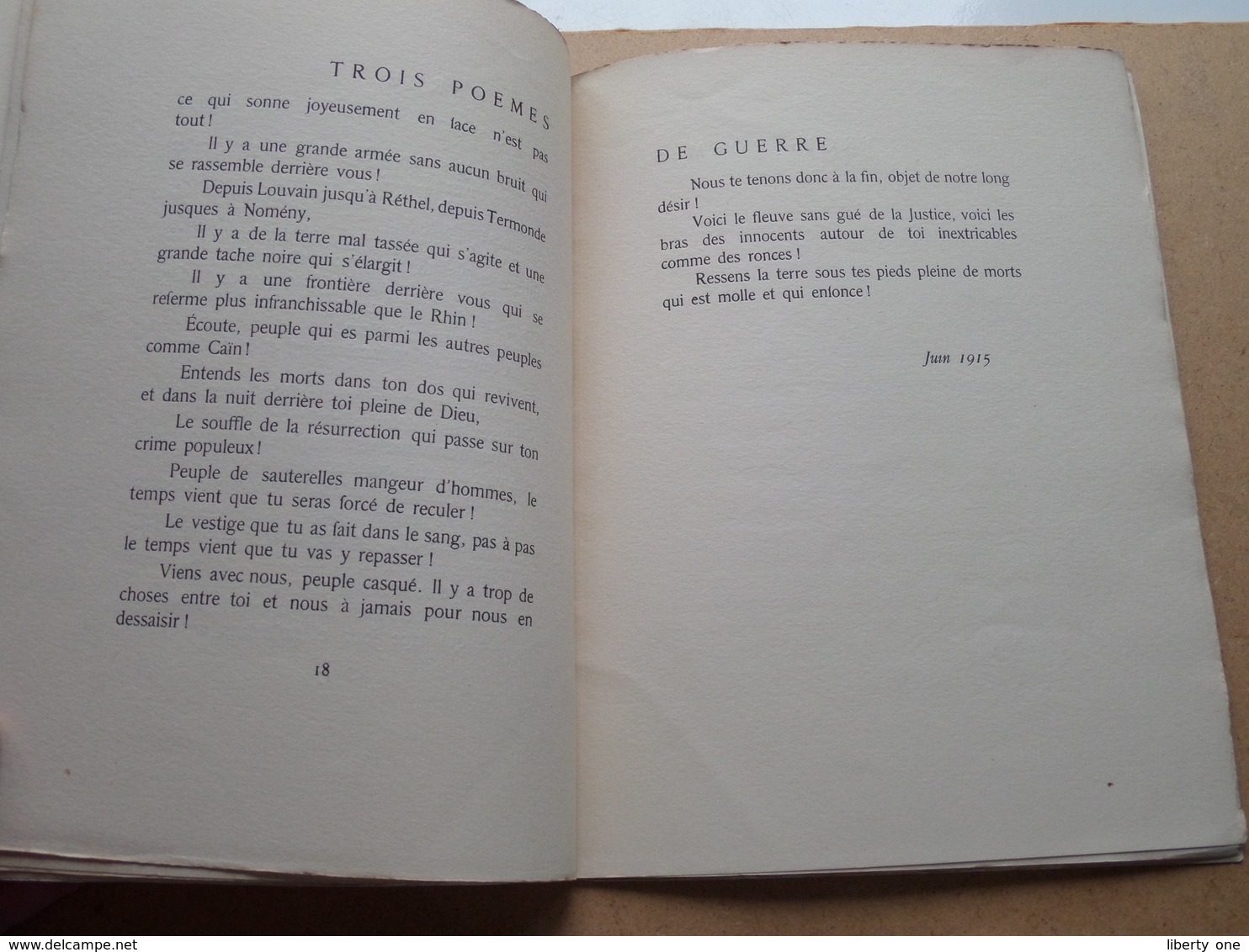 PAUL CLAUDEL - TROIS POËMES DE GUERRE ( 5me Edition / Nouvelle Revue Française ) Voir Photo > Ecrit 1916 Message !