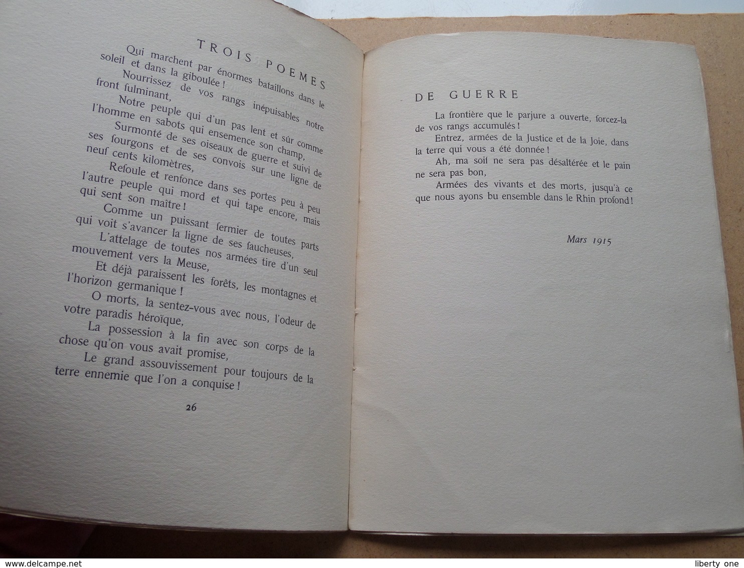 PAUL CLAUDEL - TROIS POËMES DE GUERRE ( 5me Edition / Nouvelle Revue Française ) Voir Photo > Ecrit 1916 Message !