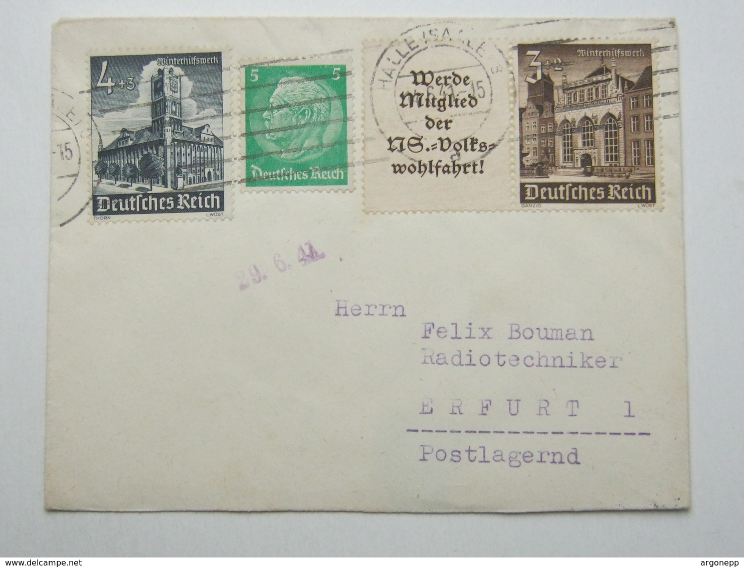 1941 , WHW Zusammendruck Auf Brief Aus Halle - Zusammendrucke