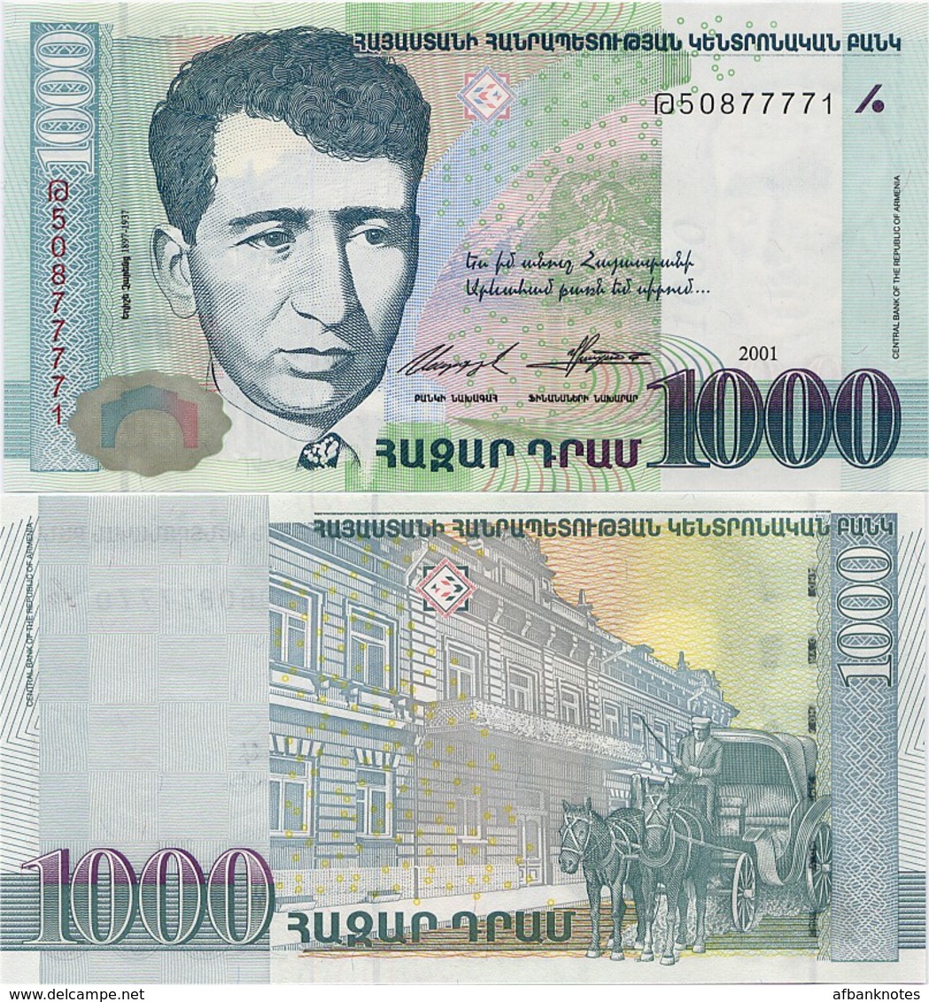 ARMENIA       1000 Dram        P-50b       2001       UNC - Armenia