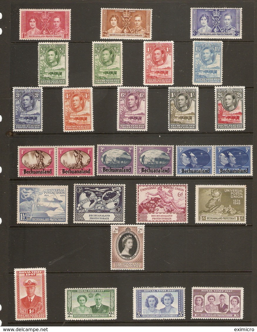 BECHUANALAND 1937 - 1953 MOUNTED MINT COLLECTION ON A HAGNER CARD. HIGH CATALOGUE VALUE!!! - 1885-1964 Bechuanaland Protectorate