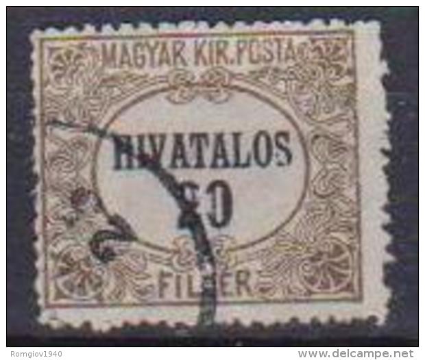 UNGHERIA  1921 SERVIZIO CENTRO NERO YVERT.2 USATO VF - Officials