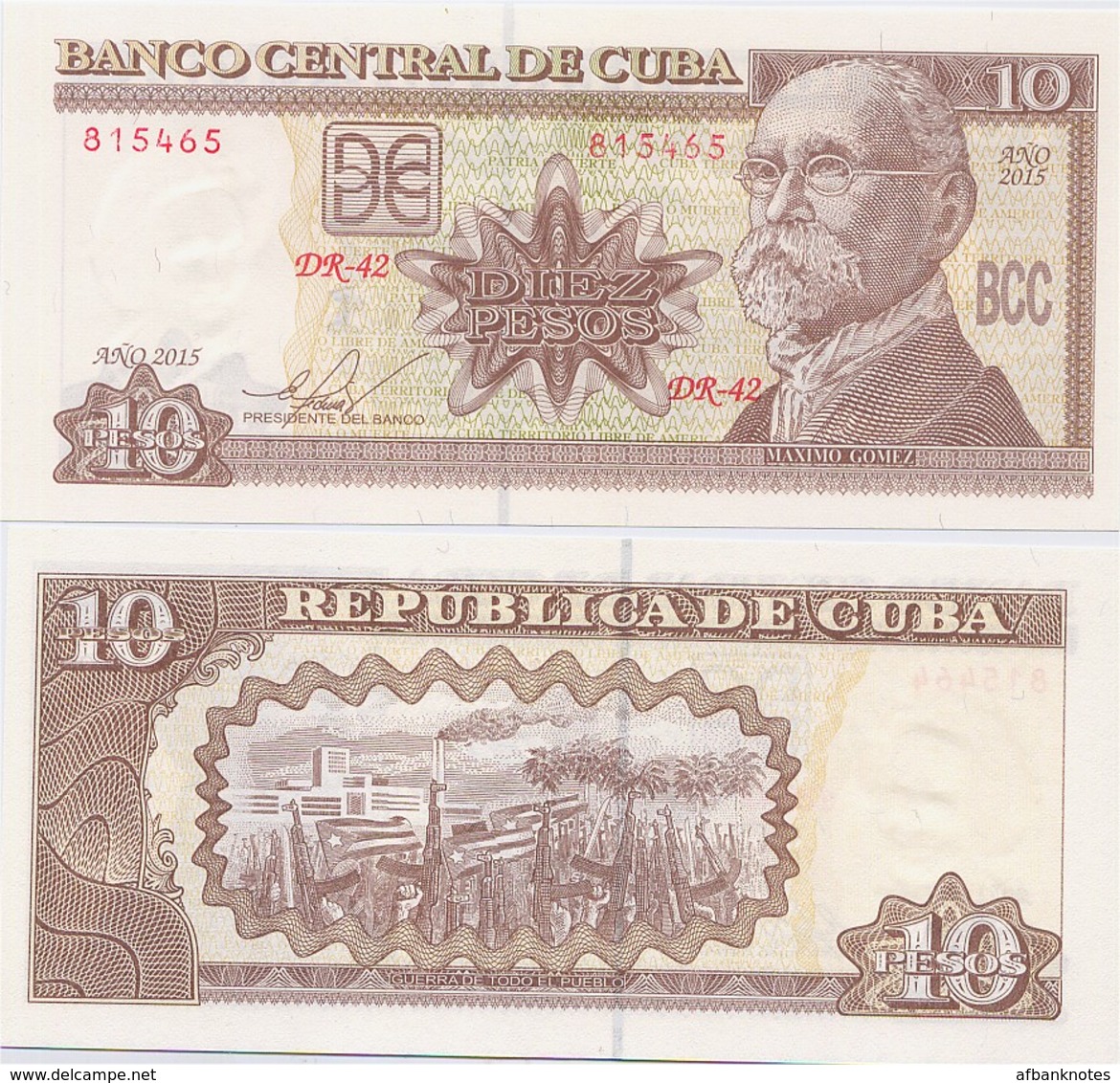 CUBA       10 Pesos       P-117[q]       2015       UNC - Cuba