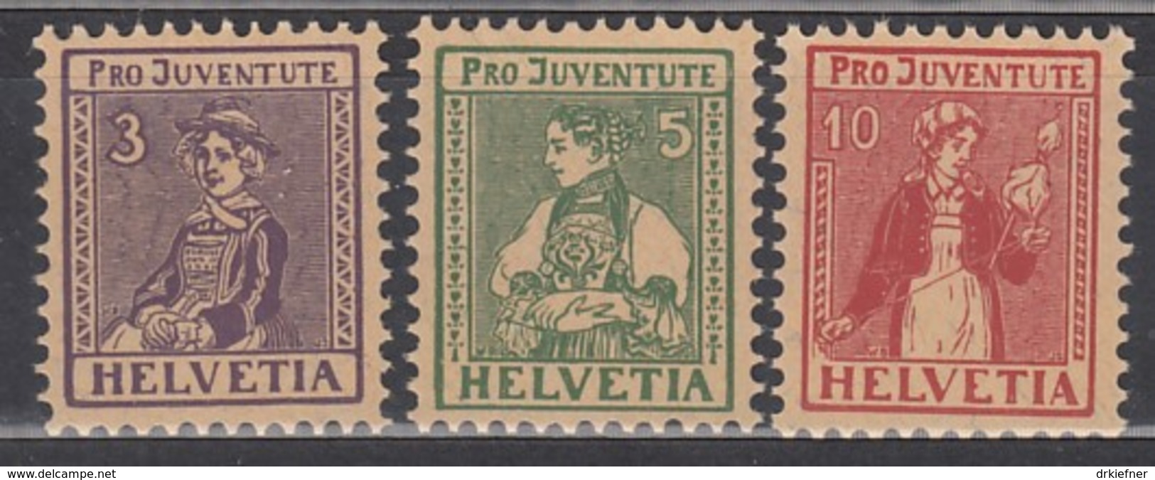 SCHWEIZ  133-135, Postfrisch *,  Pro Juventute 1917 - Ungebraucht