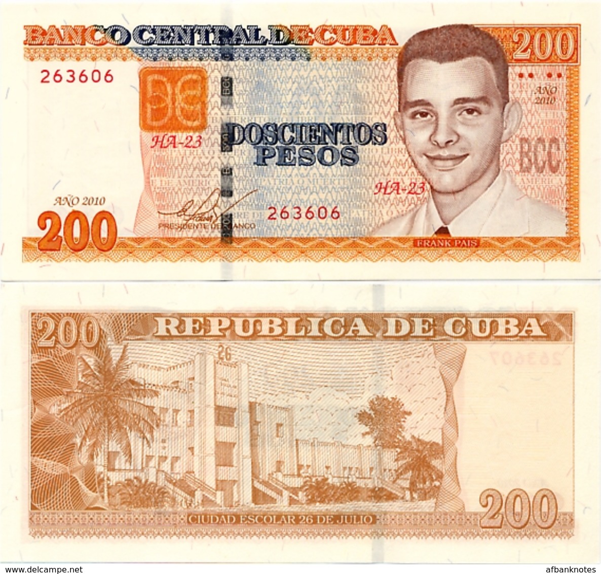 CUBA        200 Pesos        P-130       2010 (2015)         UNC - Cuba