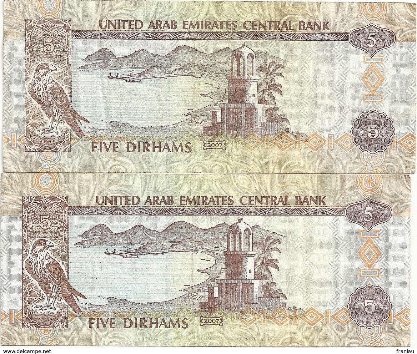 United Arab Emirates Central Bankt  Five Dirhams 2 Billets - Autres - Afrique