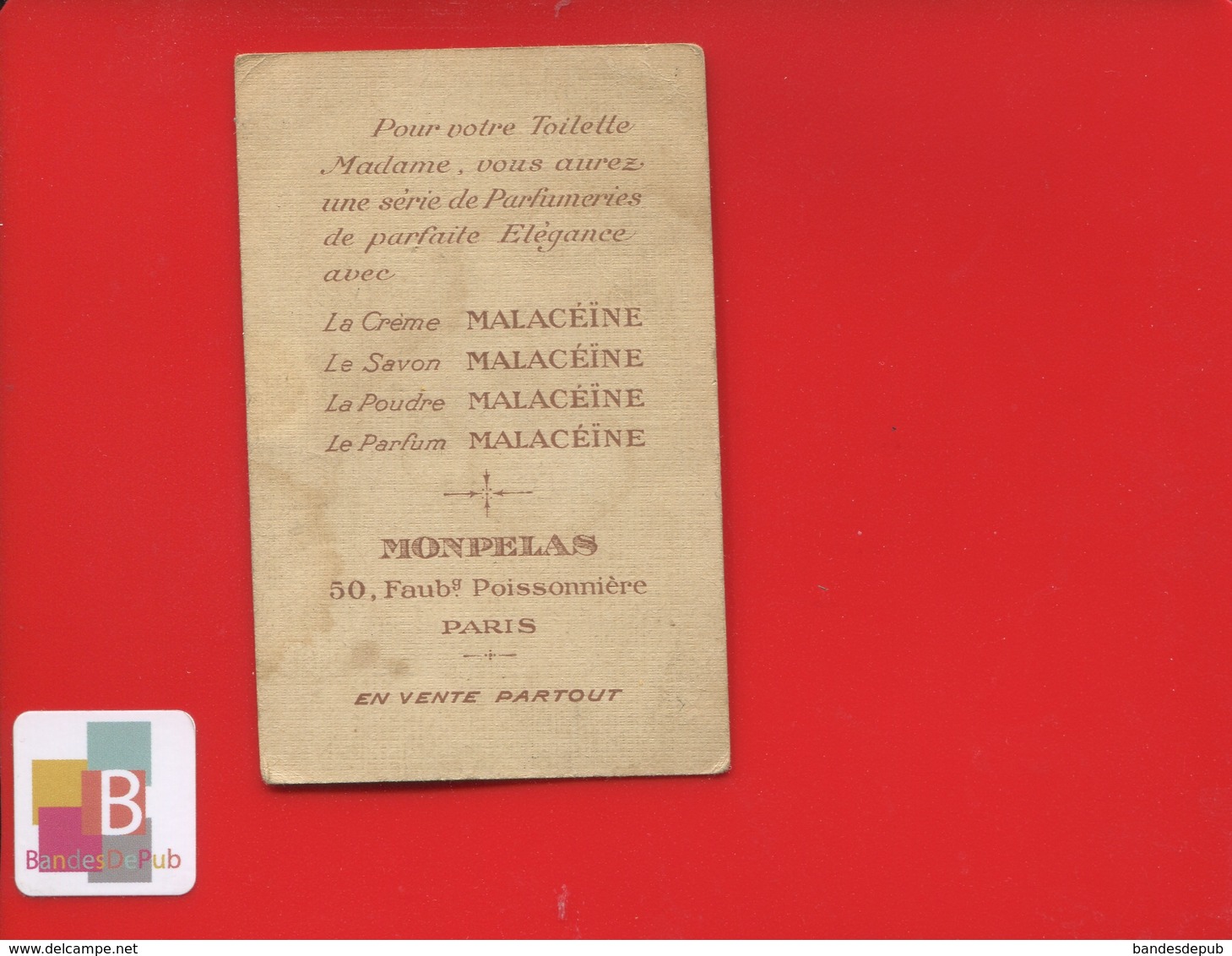 MALACEINE POUDRE PARFUM Monpelas Paris  PEINTRE VIGEE LEBRUN LOUVRE Maternité - Oud (tot 1960)