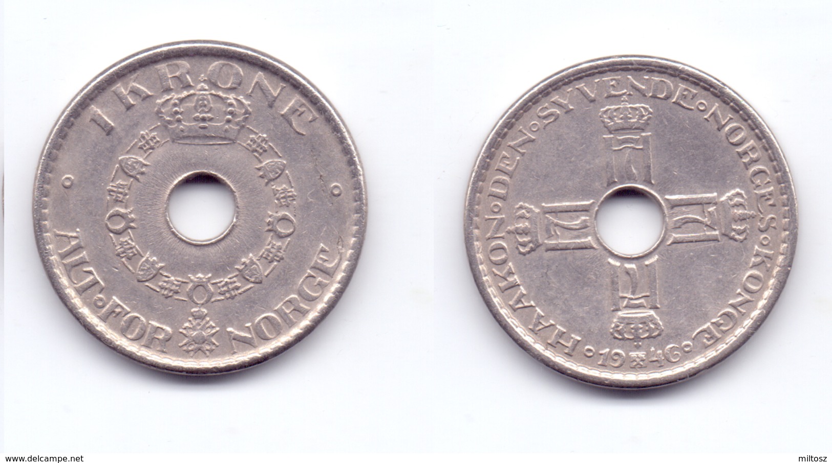 Norway 1 Krone 1946 - Norvège