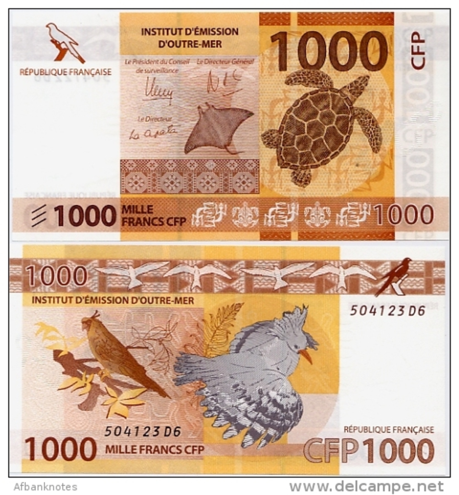 FRENCH PACIFIC TERRITORIES     1000 Francs CFP     P-6   ND (2014)   UNC  [sign. 14] - Territoires Français Du Pacifique (1992-...)