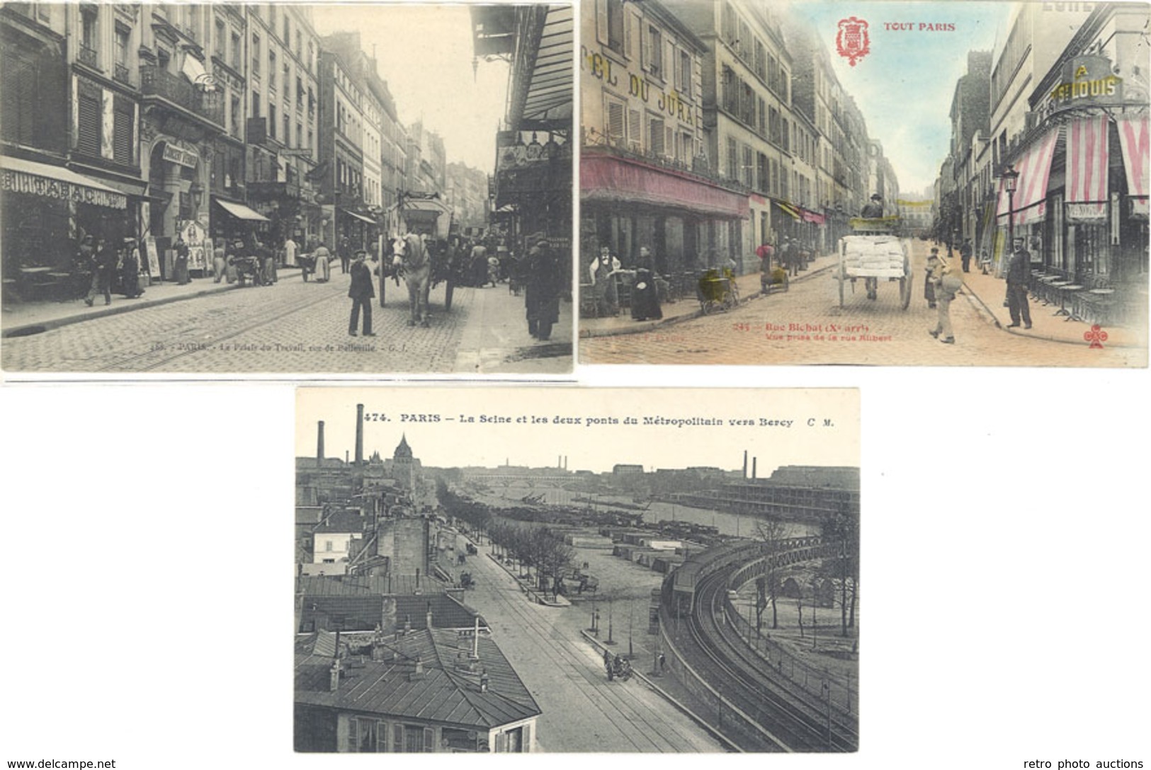 TB 75 – 3 CPA Paris – Métro, Rue Bichat, Palais Du Travail - Unclassified