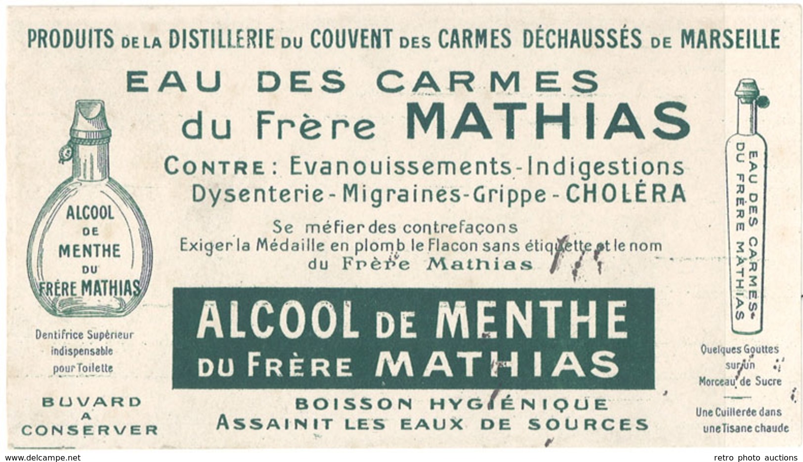 TB Buvard Eau Des Carmes Du Frère Mathias, Marseille - Godsdienst & Esoterisme