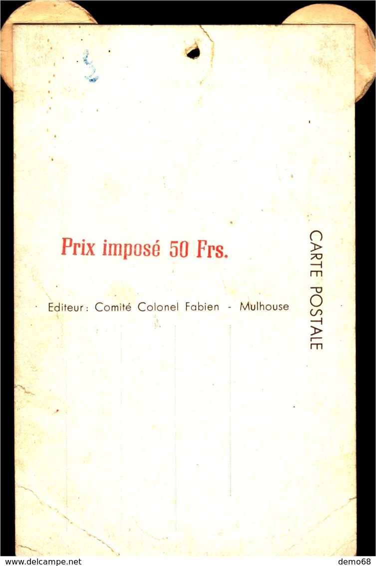 COLONEL FABIEN  (Carte Trouée Par Affichage Punaise) - Personnages