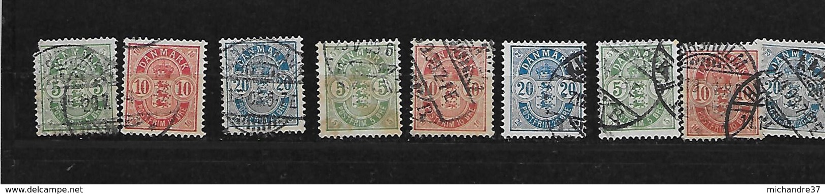 DANEMARK 33 à 37 Oblitérés Rond - ...-1851 Prephilately