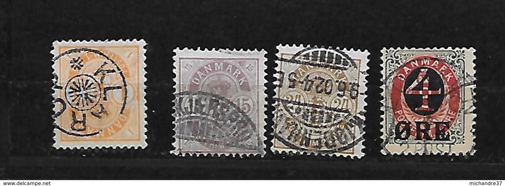 DANEMARK 38 à 41 Oblitérés Rond - Used Stamps