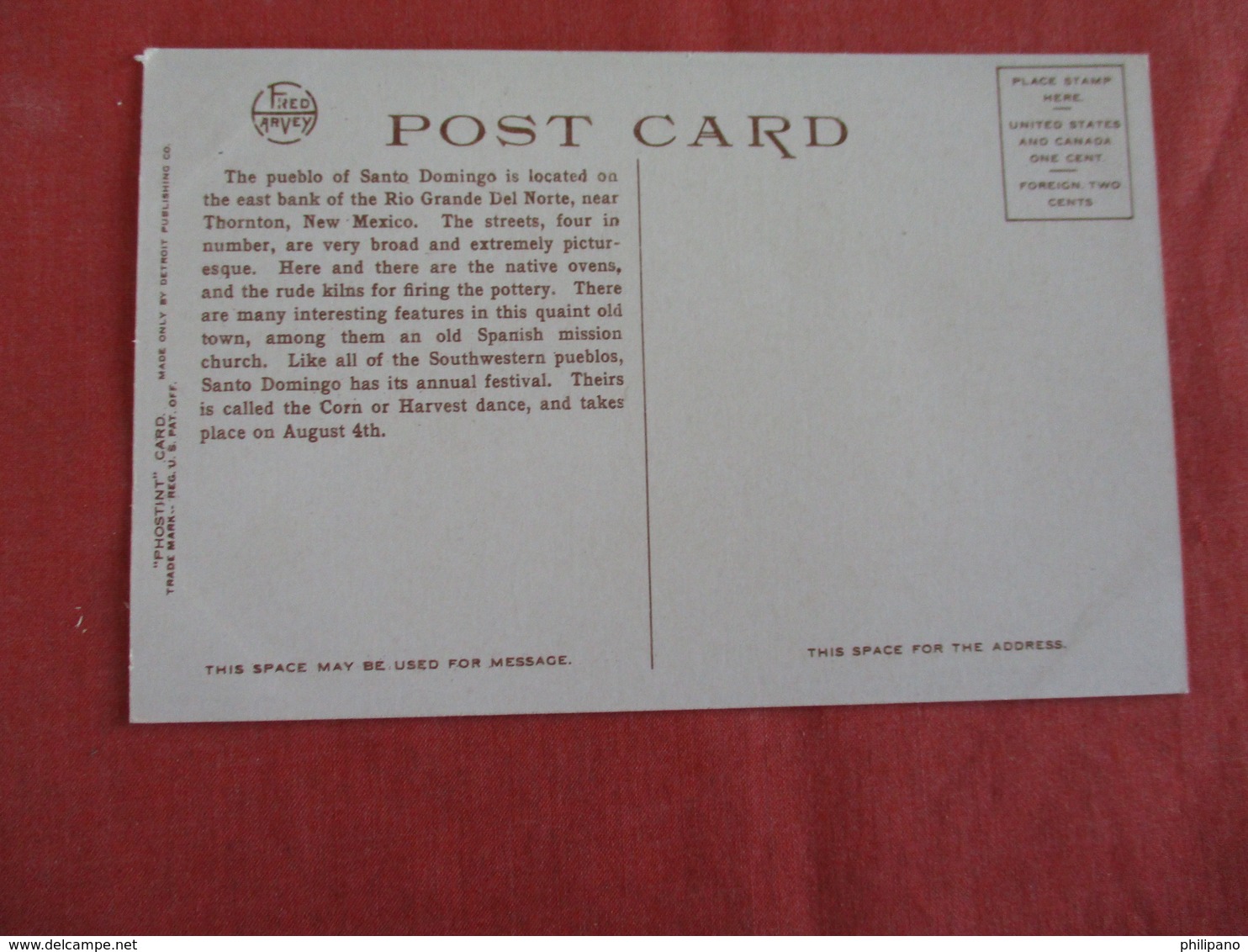 Fred Harvey--14932  Santo Domingo Trading Post  NM  Detroit Publisher  >  Ref 2925 - Indiani Dell'America Del Nord