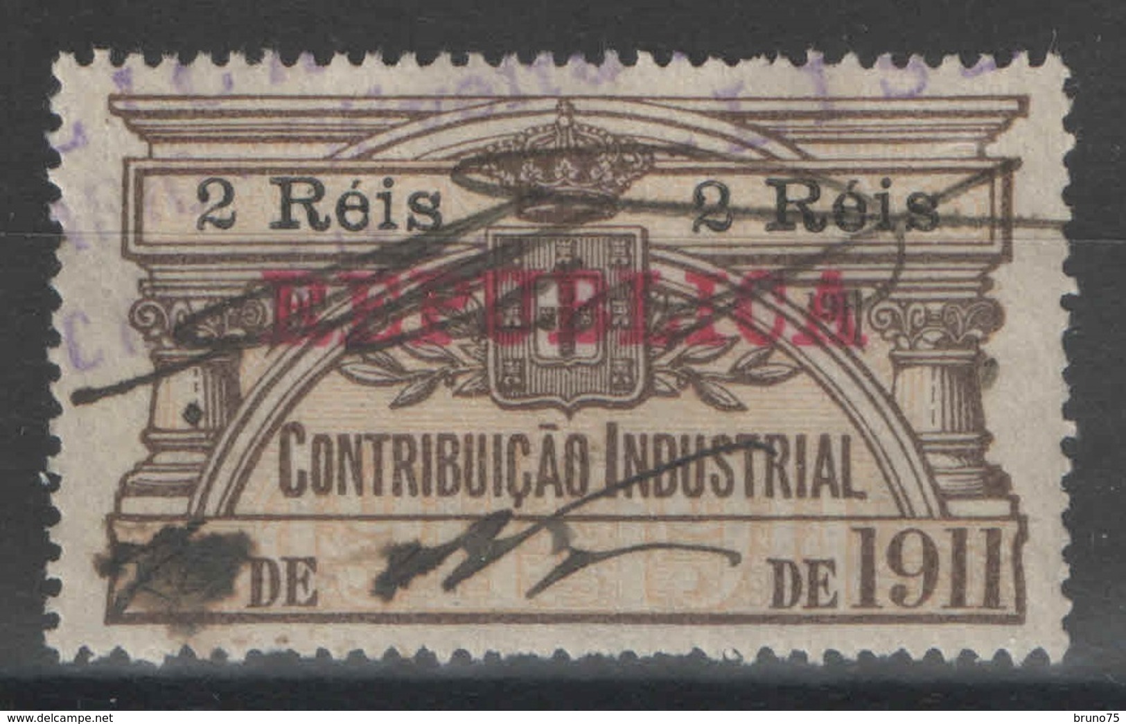 Portugal - Fiscal - Contribuiçâo Industrial - 1911 - 2 Reis - Oblitérés