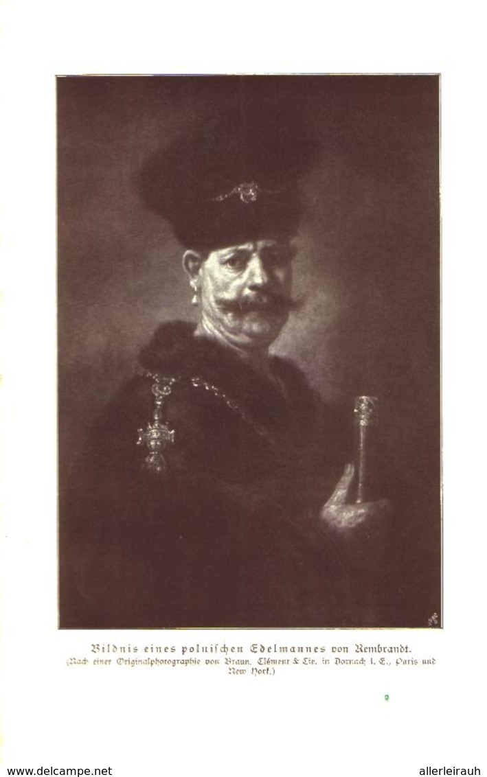 Bildnis Eines Polnischen Edelmannes Von Rembrandt/ Druck, Entnommen Aus Kalender / 1907 - Colis