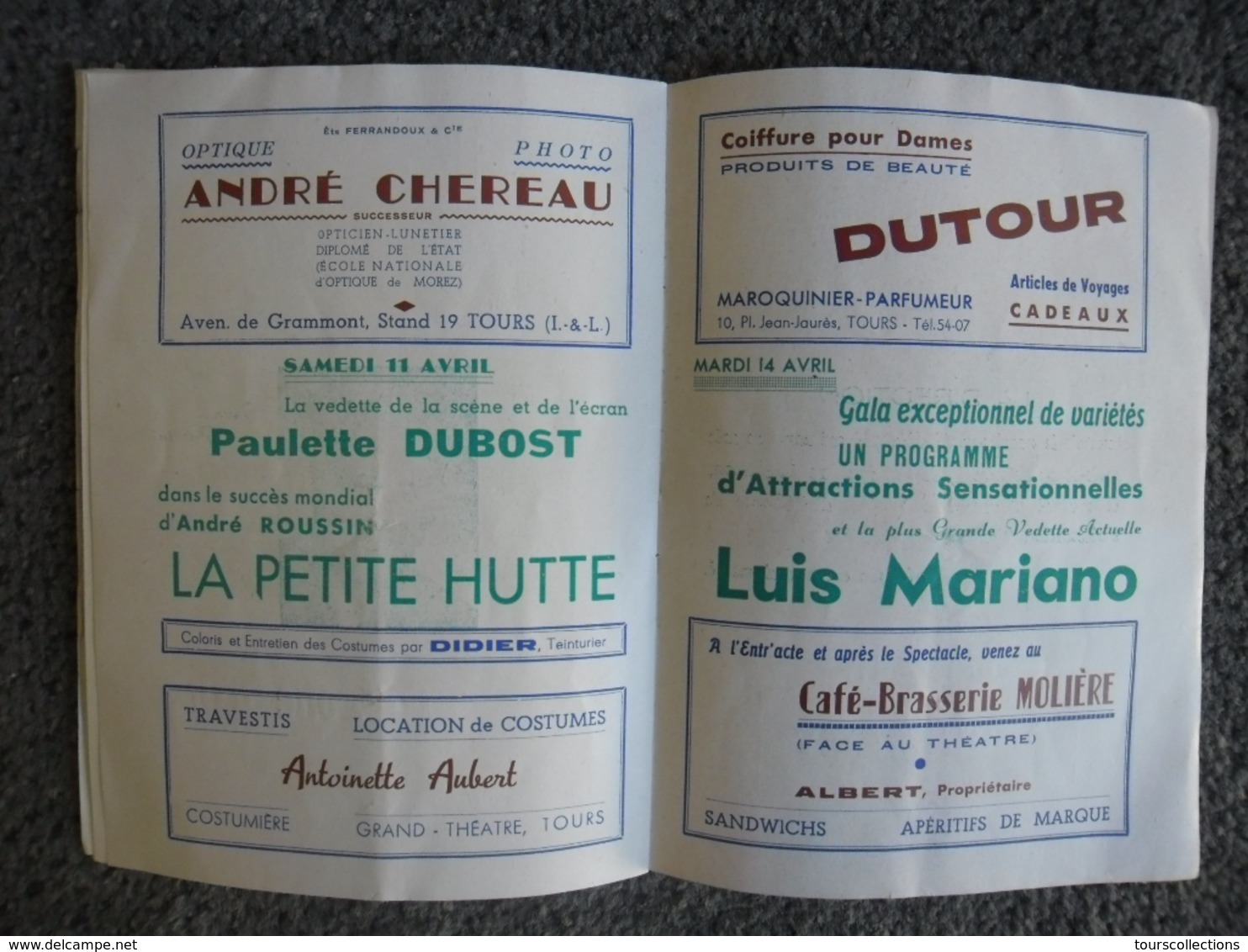 Programme GRAND THEATRE de TOURS (37) saison Lyrique 1952 - 1953