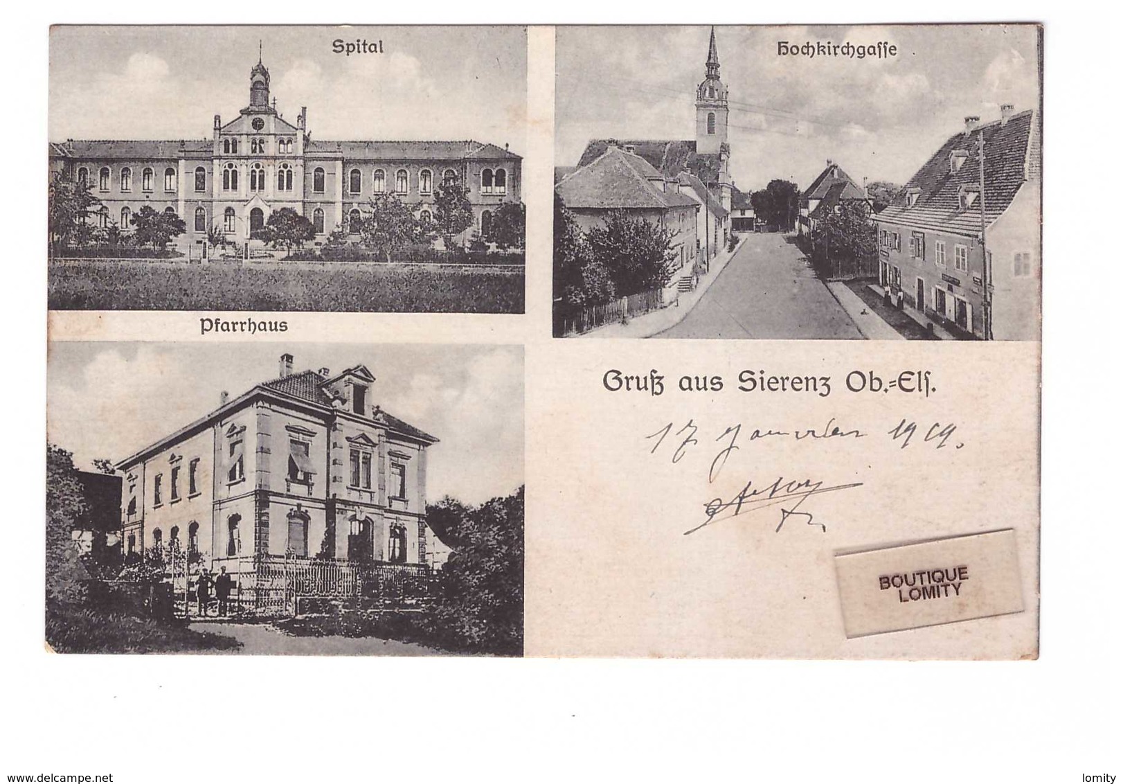 68 Sierentz Carte 3 Vues Hopital Presbytere Gruss Aus Sierenz Spital Pfarrhaus - Autres & Non Classés