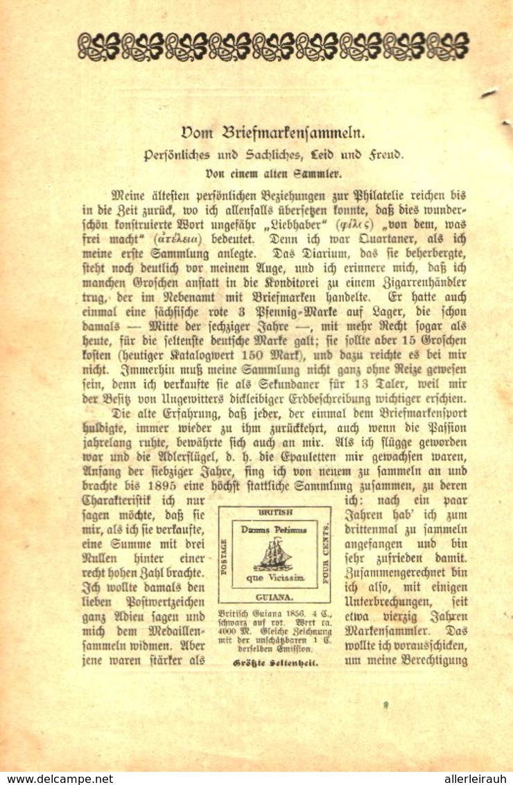 Vom Briefmarkensammeln/ Artikel, Entnommen Aus Kalender / 1907 - Packages