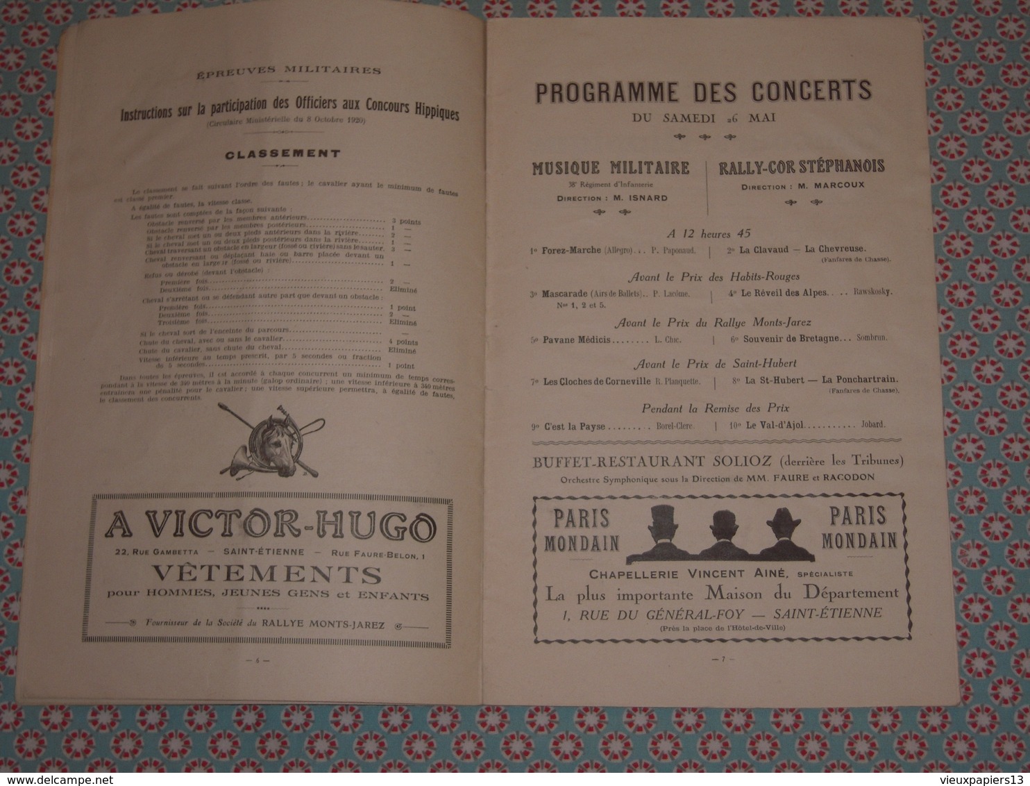 Equitation - Société Du Rallye Monts Jarez - Concours Hippique 1923 - Saint Etienne - Programme Officiel - Equitation