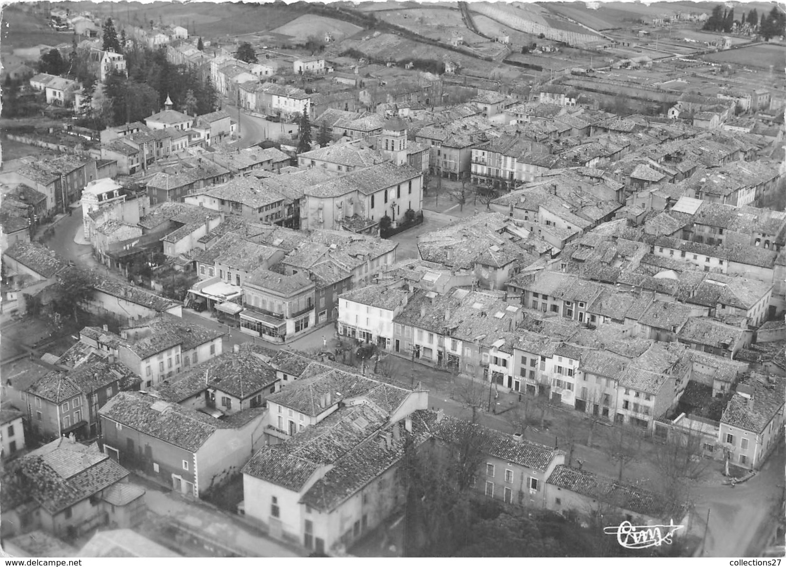 81-REALMONT-LE CENTRE DE LA VILLE VUE AERIENNE - Realmont