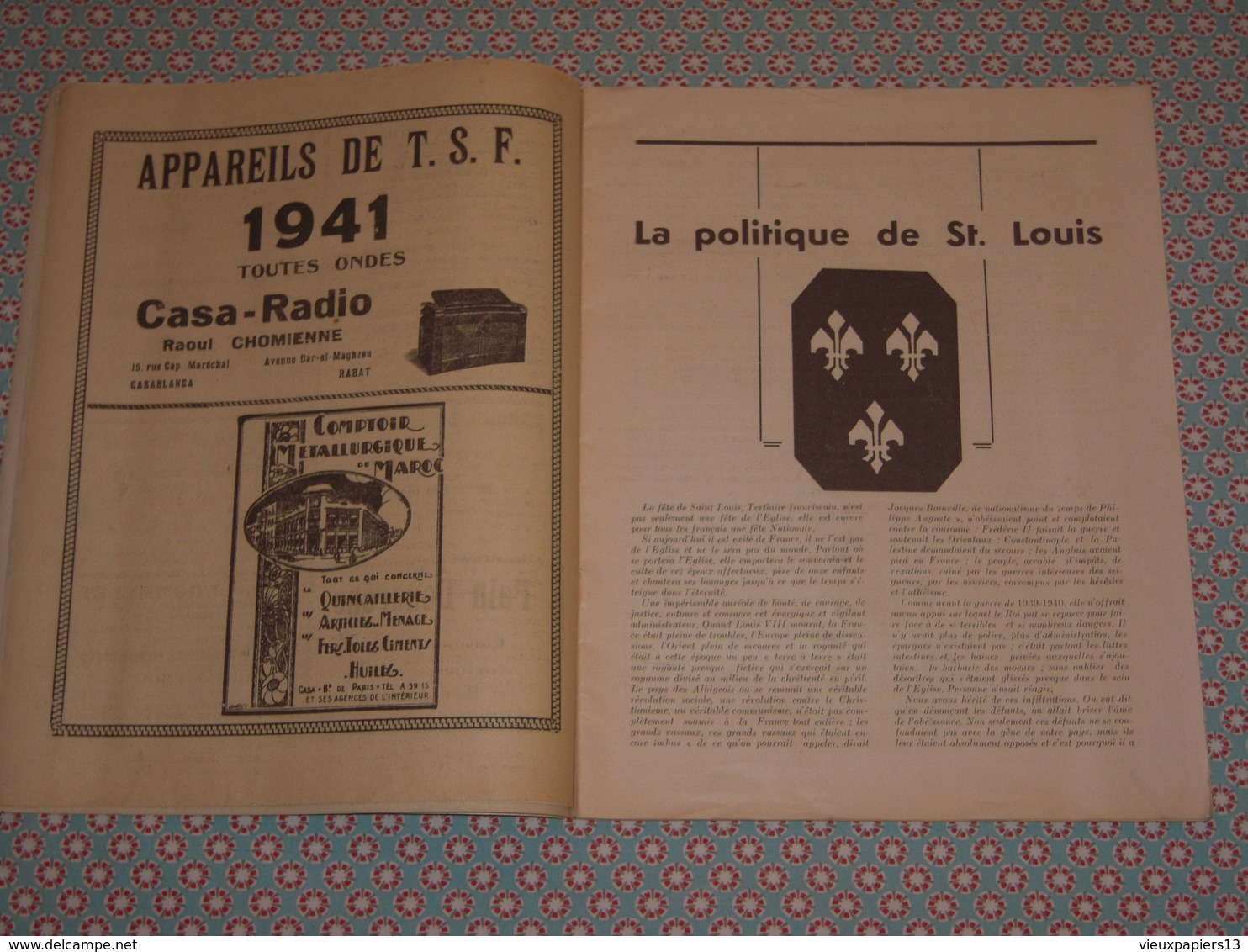 Le Maroc Catholique N°8 Aout 1941 - P.P Franciscains Rabat - Le Comte De Paris, Michel & Jacques De France, Weygand &c. - 1900 - 1949