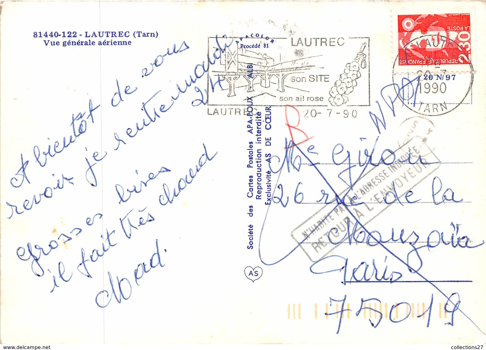 81-LAUTREC- VUE GENERALE AERIENNE - Lautrec