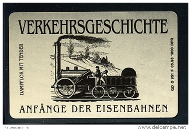 GERMANY Telefonkarte O 951 F  93 Anfänge Der Eisenbahnen -  Aufl 1000  -siehe Scan - O-Series: Kundenserie Vom Sammlerservice Ausgeschlossen