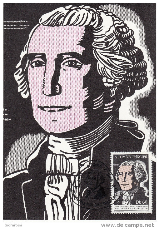 S. Tomè E Principe 1982 Sc. 663  "George Washington" - Quadro Dipinto R. Lichtenstein Pop Art Painting Maximum Card Maxi - Unabhängigkeit USA