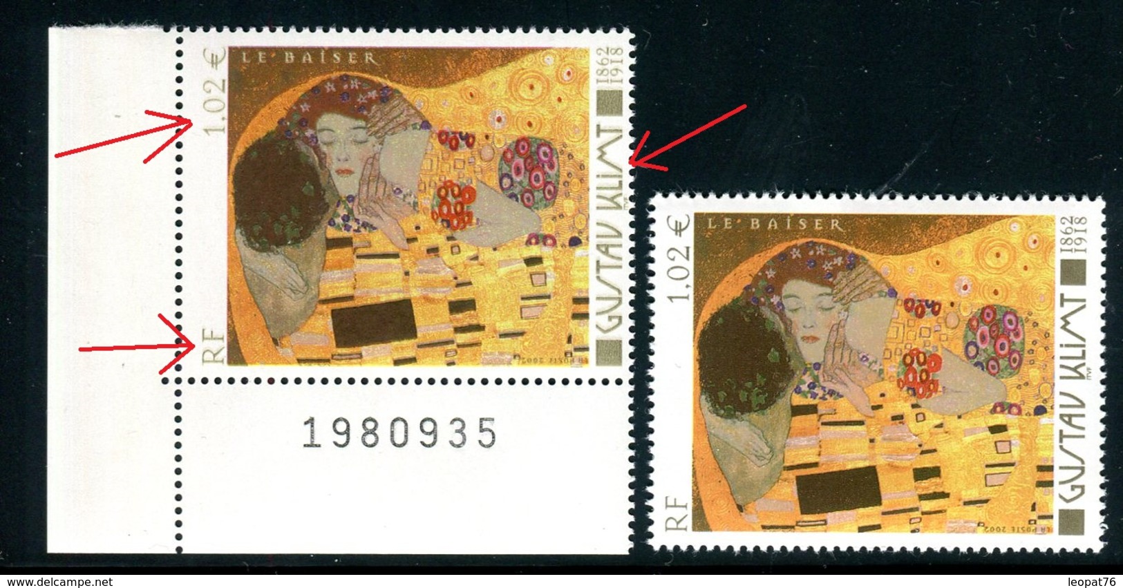 France - 3461- 1 Exemplaire Légende Fine Et Brun Jaune Pâle + 1 Normal , Neufs ** - Ref VJ101 - Unused Stamps