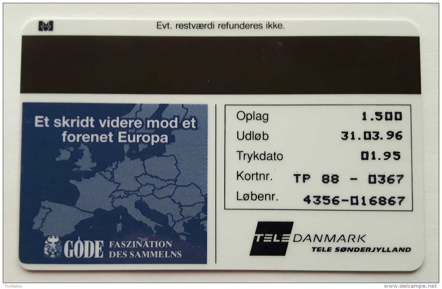 Denmark , 5 Kr ECU  3 ,Portugal  , TP 088 , Unused - Denmark