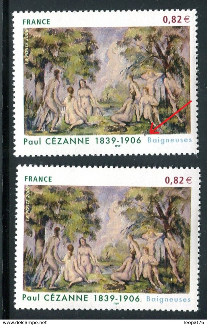 France - 3894 - 1 Exemplaire Avec " Brun D'herbe " Sortant Du Cadre + 1 Normal , Neufs ** - Ref VJ106 - Neufs