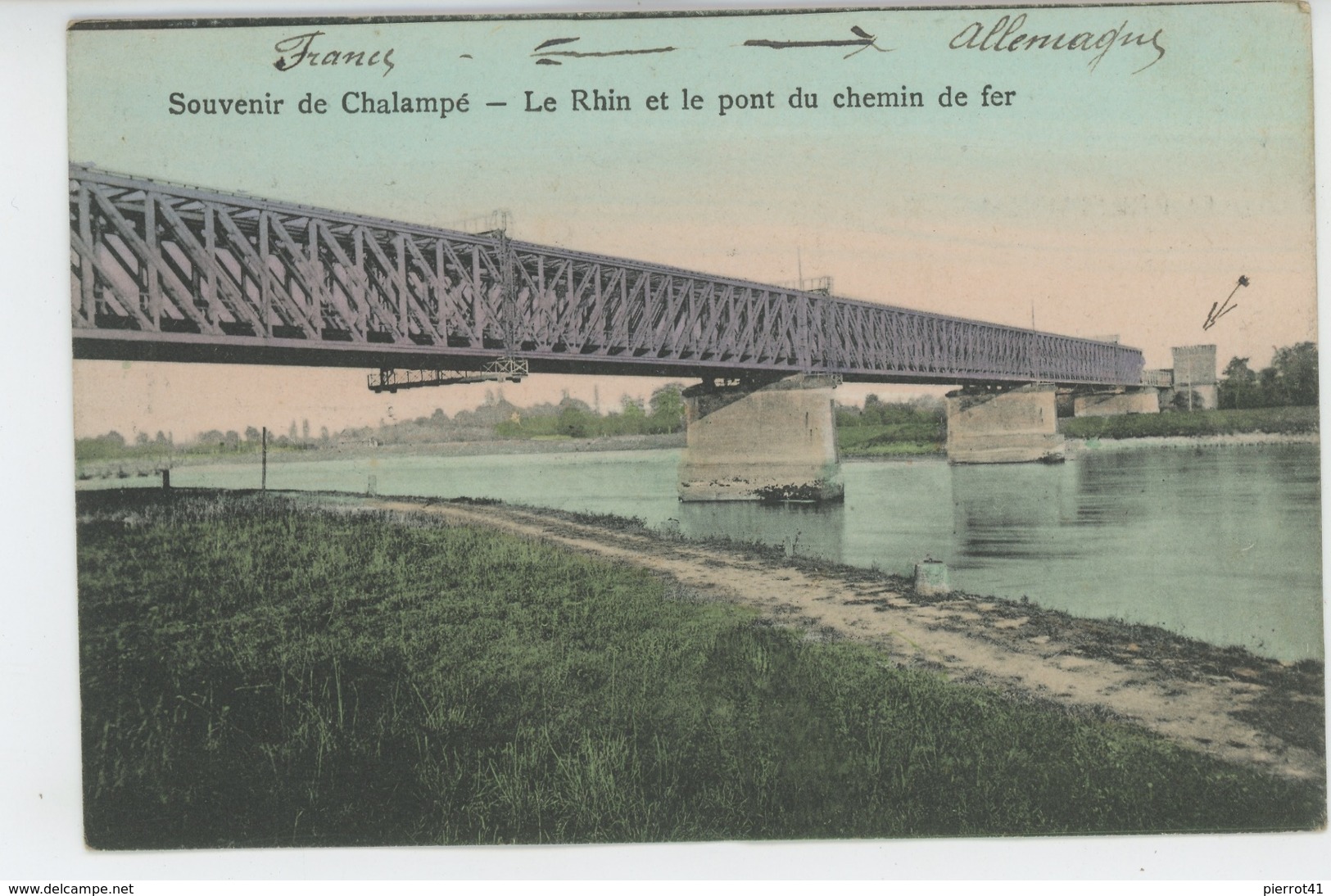 CHALAMPÉ - Le Rhin Et Le Pont De Chemin De Fer - Chalampé