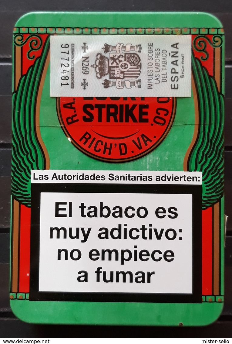 CAJA METÁLICA LUCKY STRIKE. - Cajas Para Tabaco (vacios)