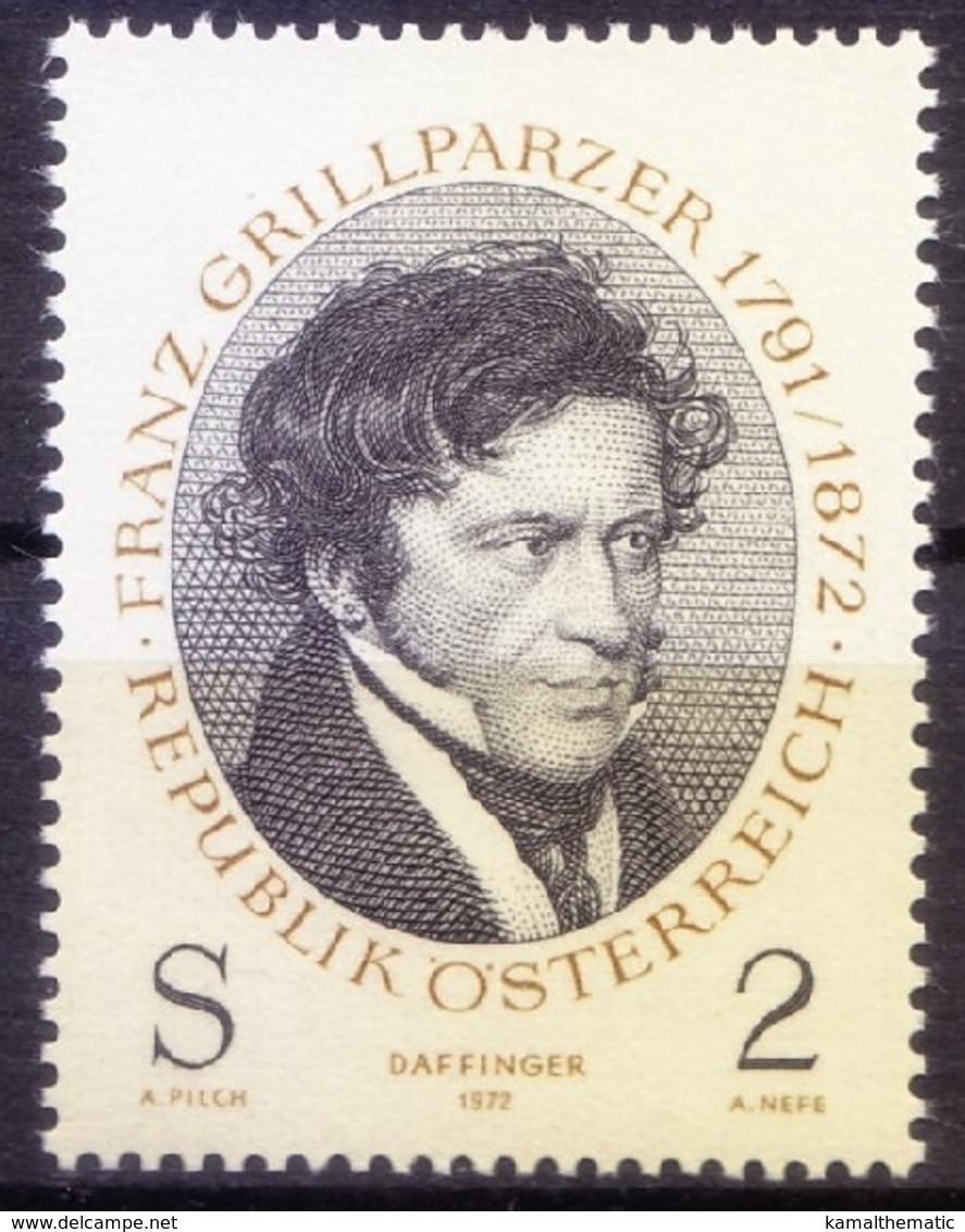 Ap1- Painting Of Poet Franz Grillparzer By Moritz M. Daffinger, Austria 1972 MNH - Other & Unclassified