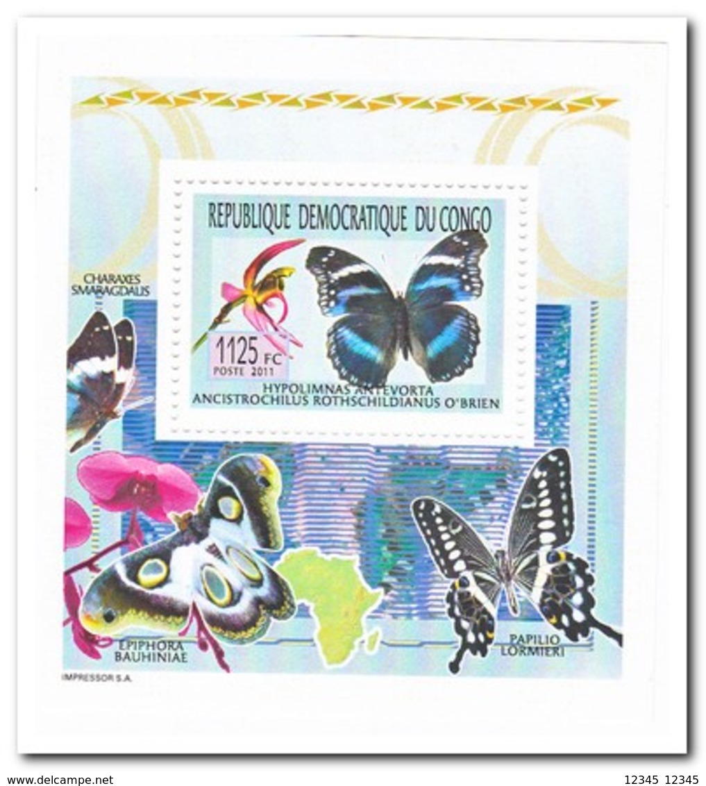 Congo 2011, Postfris MNH, Butterflies, Flowers, Orchids - Ongebruikt