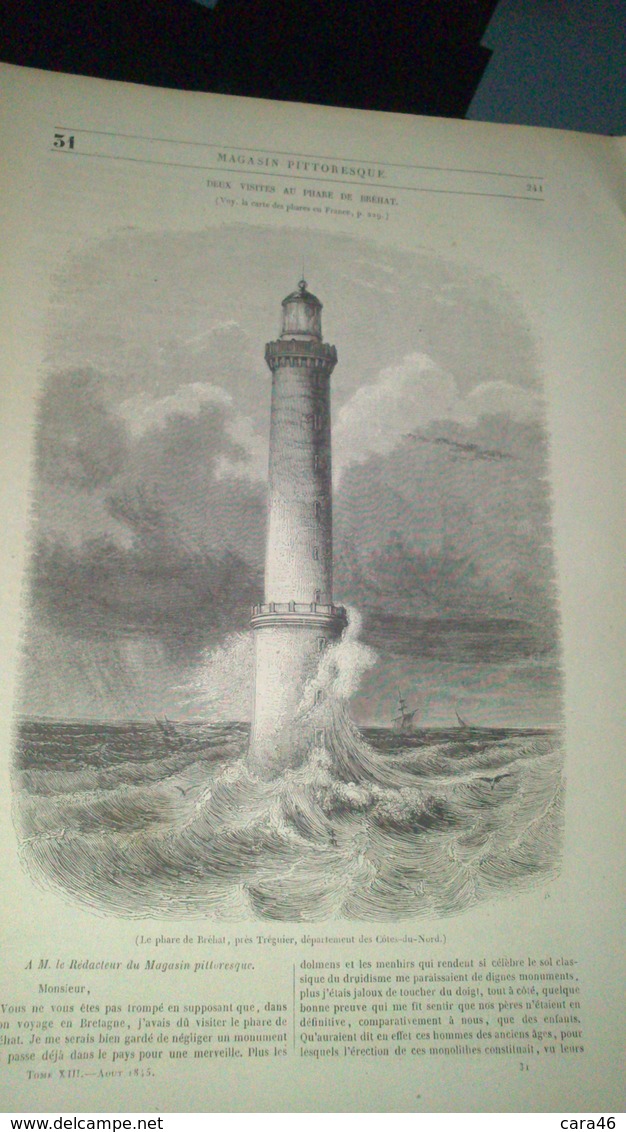 Affiche (gravure) -  LE PHARE DE BREHAT Près De TREGUIER - Plakate