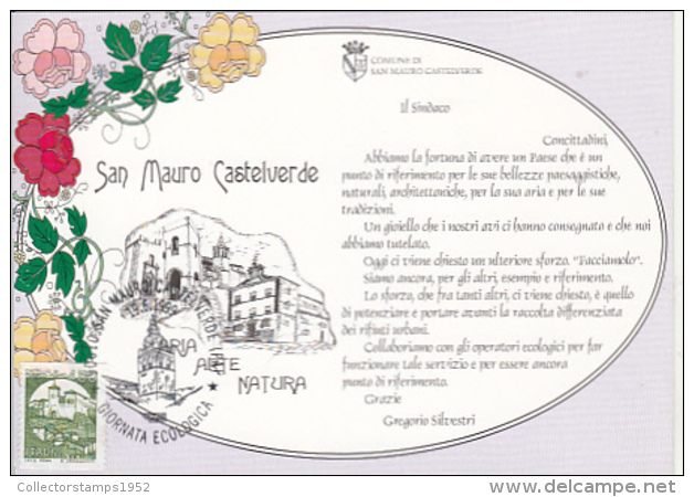 70740- SAN MAURO CASTELVERDE, SPECIAL POSTCARD, CASTLE STAMP, 1999, ITALY - 1991-00: Usati