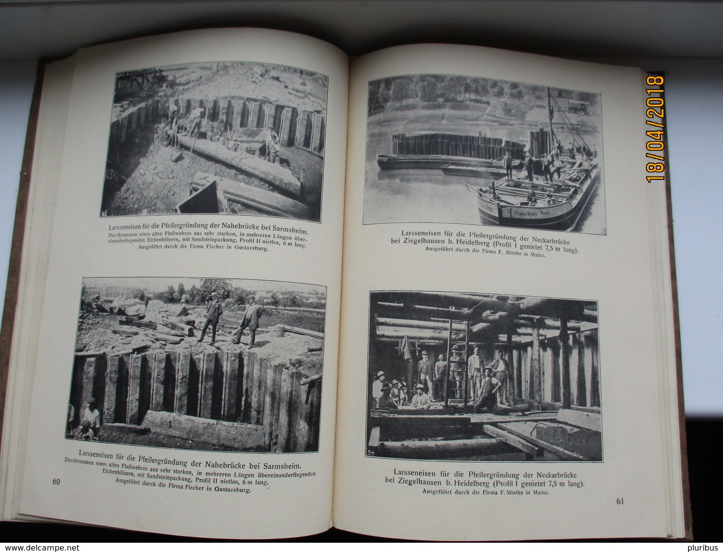 1924 DEUTSCH LUXEMBURG BERGWERKS DORTMUND , SPUNDWANDEISEN , CONSTRUCTION  OF DAM , BRIDGE , CANAL , DIVER 127 , 0 - Alte Bücher