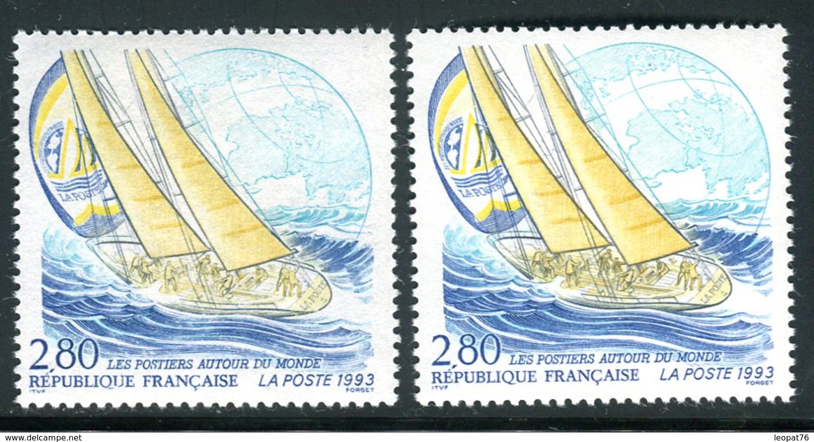 France - N° 2831 - 1 Exemplaire Bateau Pâle + 1 Normal, Neufs ** - Ref VJ121 - Unused Stamps