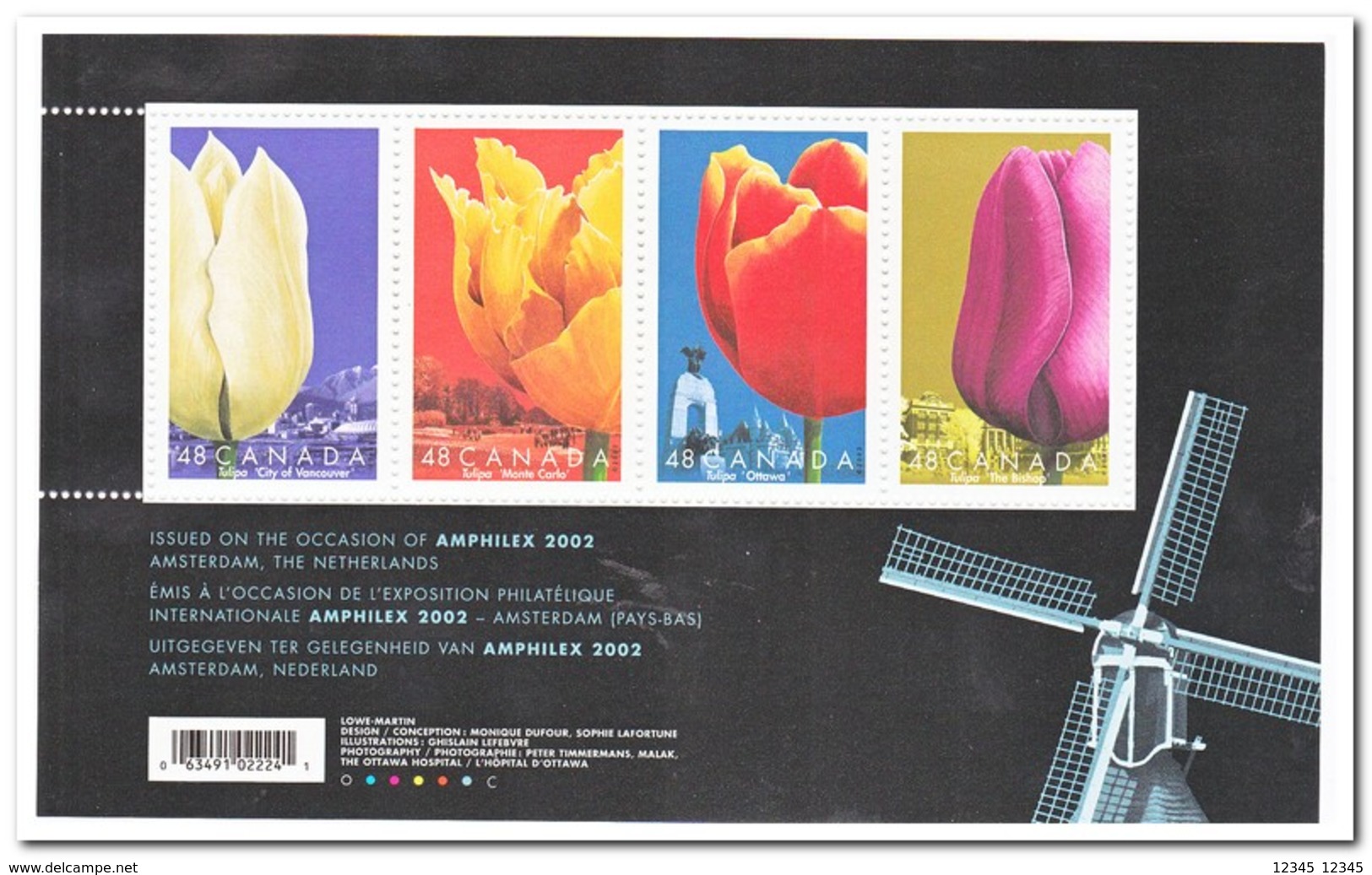 Canada 2002, Postfris MNH, Flowers, Windmill, Amphilex 2002 - Ongebruikt