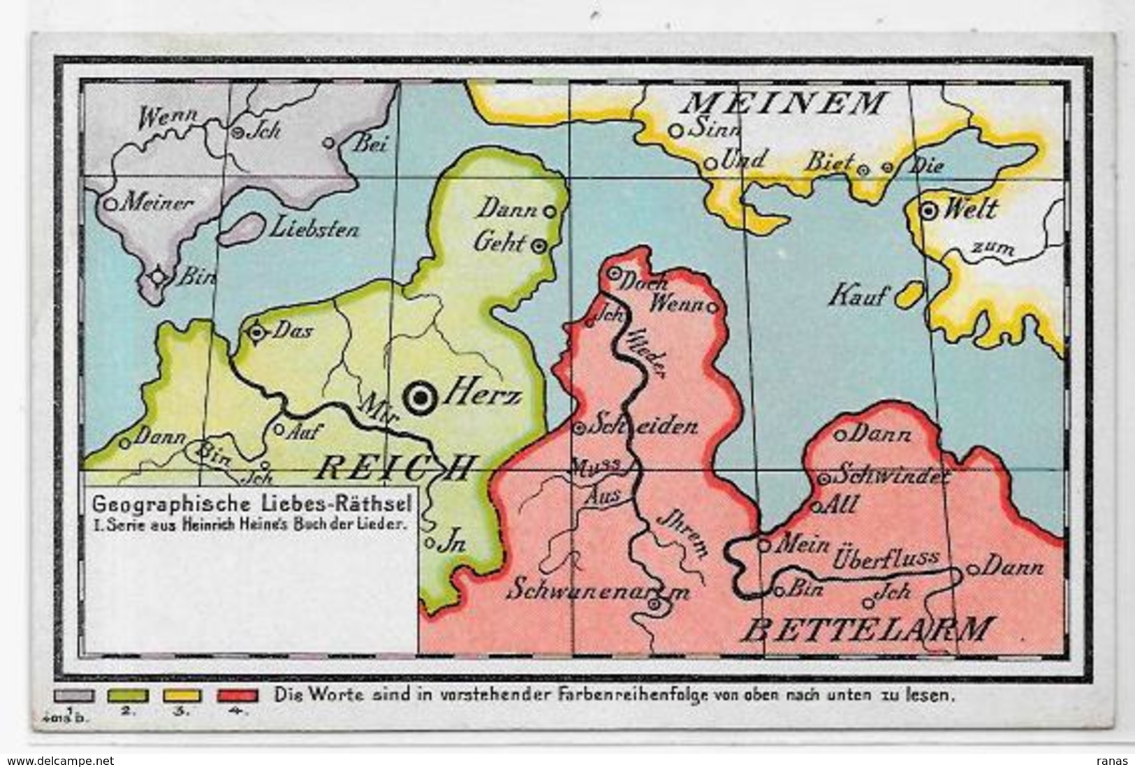 CPA Surréalisme Carte Maps Satirique Lituanie Pologne Croatie Non Circulé - Cartes Géographiques