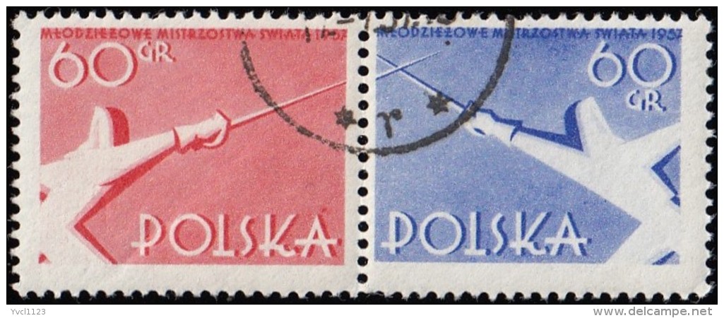 POLAND - Scott #768a Fencing / Used Pair Stamps - Escrime