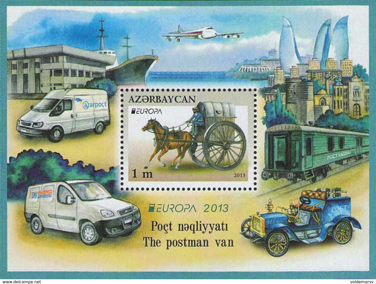 Azerbaïjan 2013 Mih. 975 (Bl.123) Europa-Cept. The Postman Van. Automobiles MNH ** - Azerbaïdjan