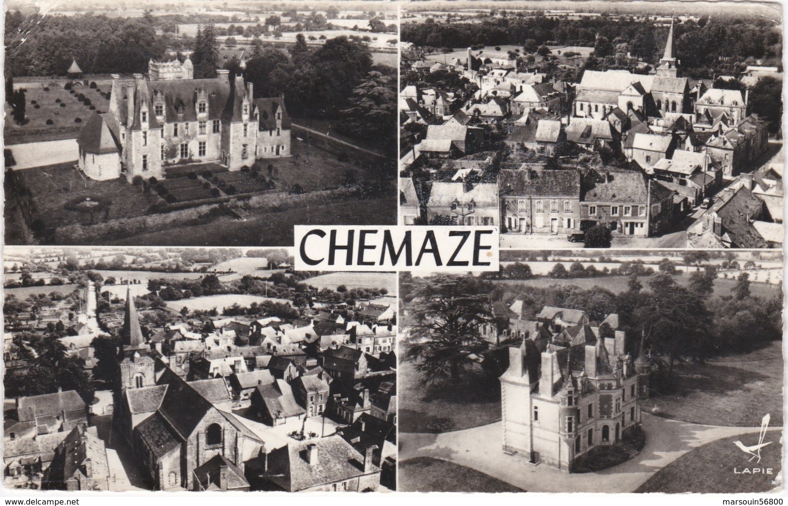 CPSM Dept 53 CHEMAZE En Avion Vue Aerienne - Autres & Non Classés